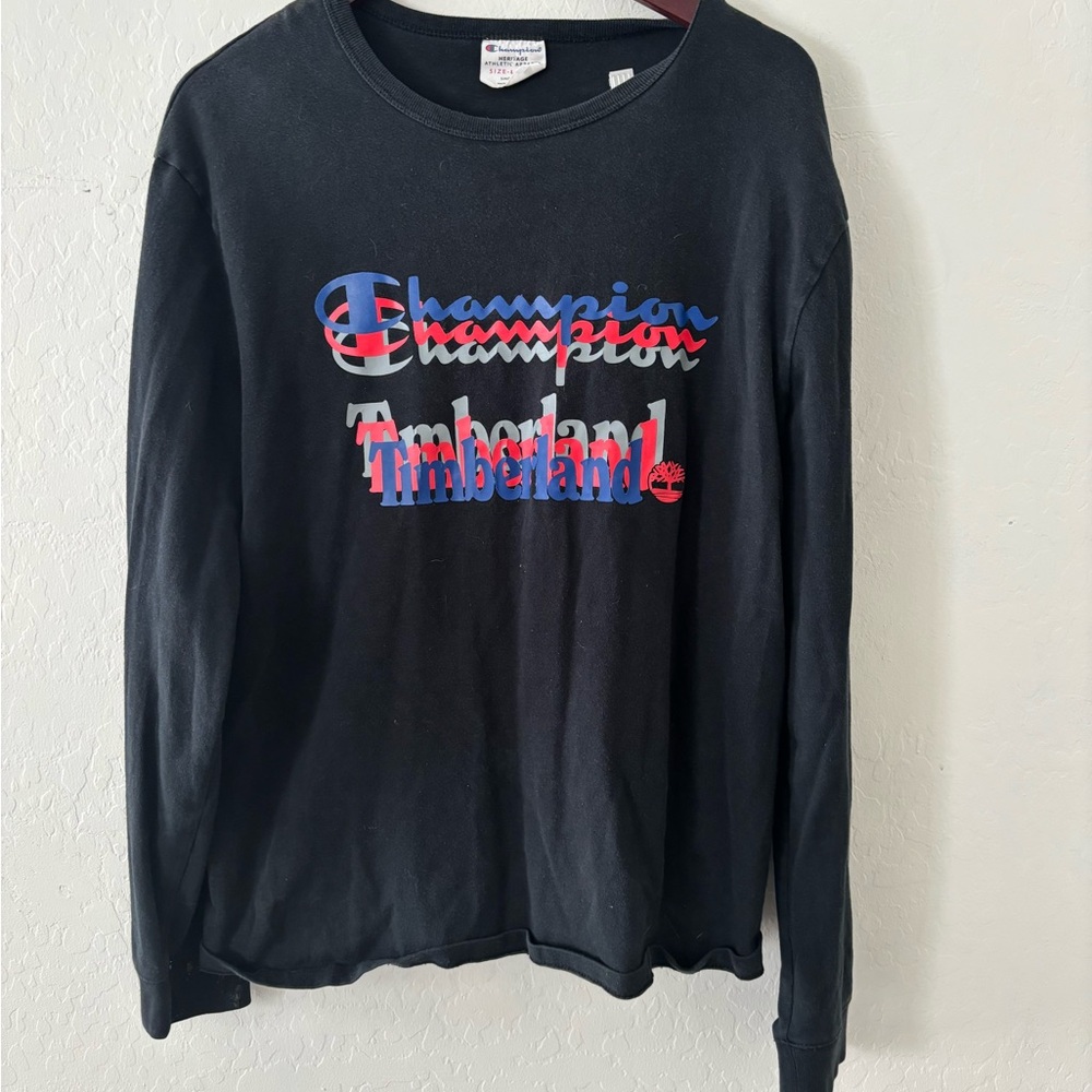 Champion/Timberland  Black Long Sleeve Shirt